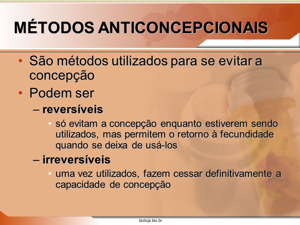 Métodos anticoncepcionais slide 1