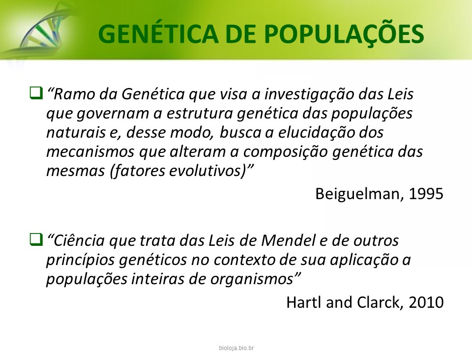 Genética de populações e mecanismos evolutivos slide 1