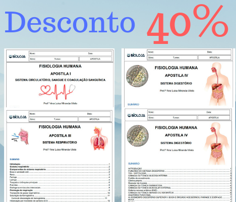 Promoção - 40% de desconto: Apostila Fisiologia de órgãos e sistema (I, II, III e IV) slide 0